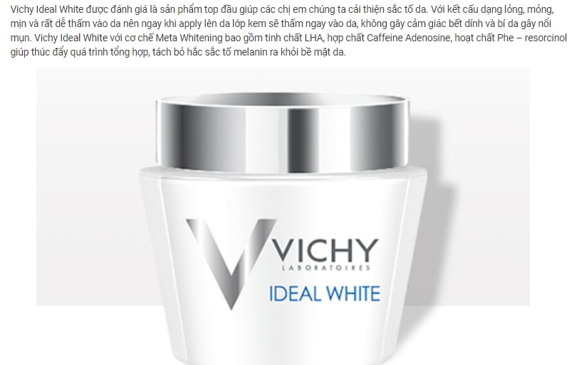 Kem dưỡng trắng da trị mụn Vichy Ideal White